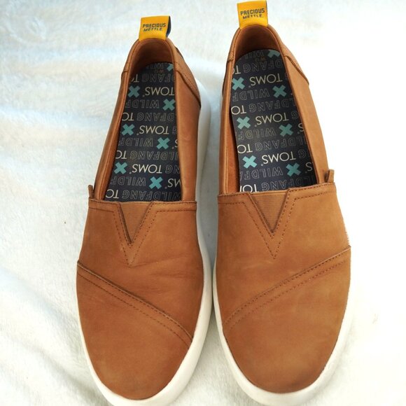 TOMS Wildfang Precious Mettle Alpargata Brown Slip-On Sneakers Womens 12 EU 43.5 - Picture 2 of 8